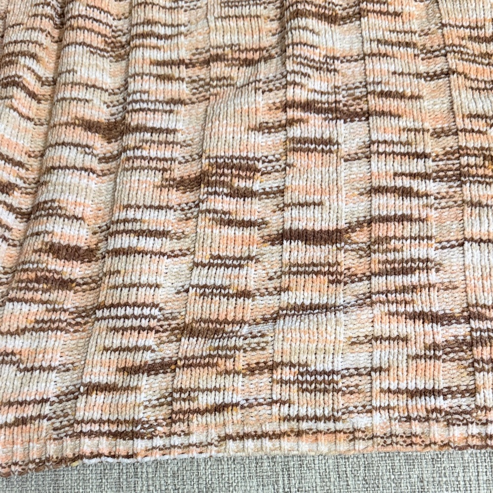 Haptics Striped Chunky Knit Relaxed Cozy Soft Sweater Coral & Brown Plus Size 1X - Picture 11 of 17